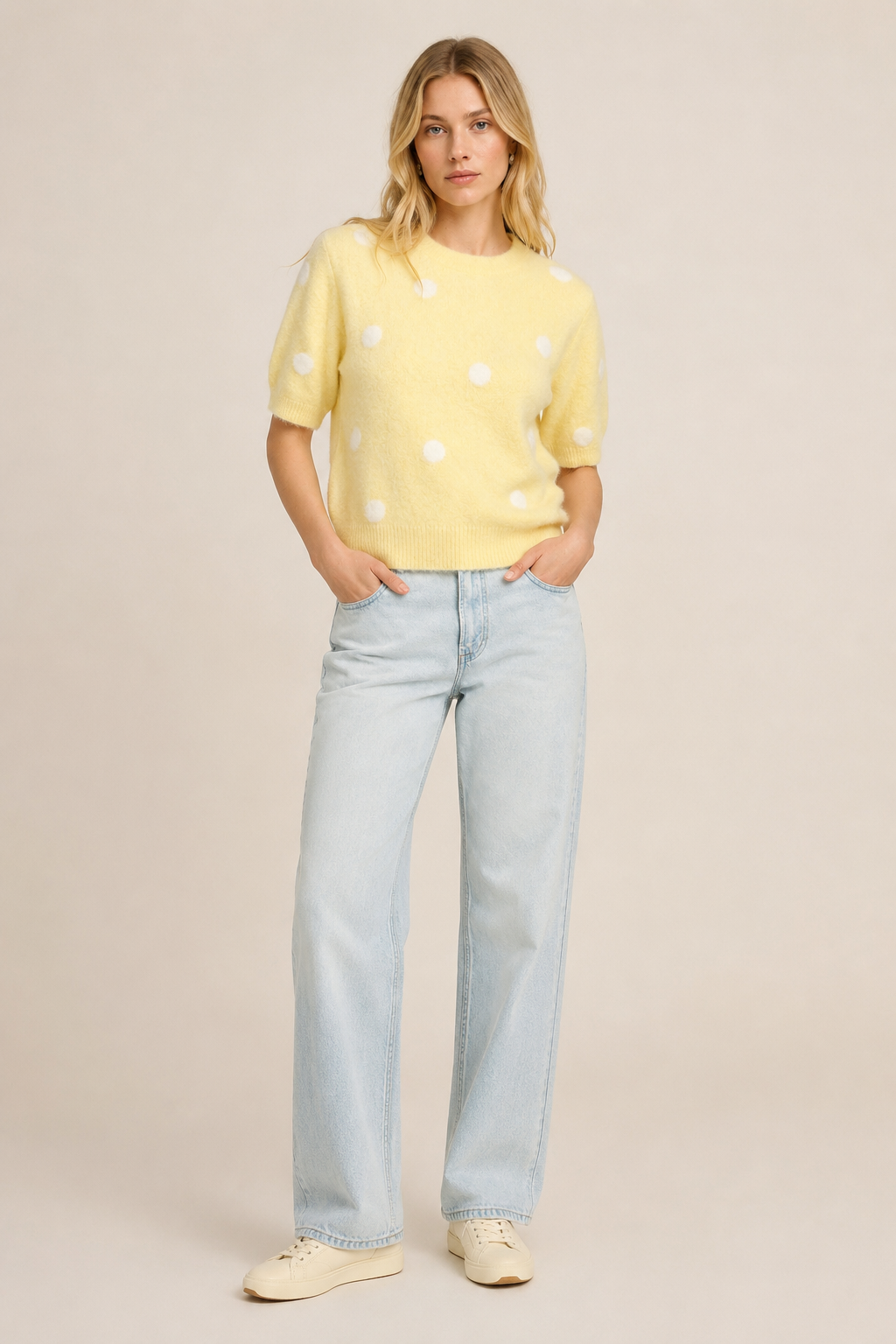 Top Lilia — Maille Douce Jaune Pastel