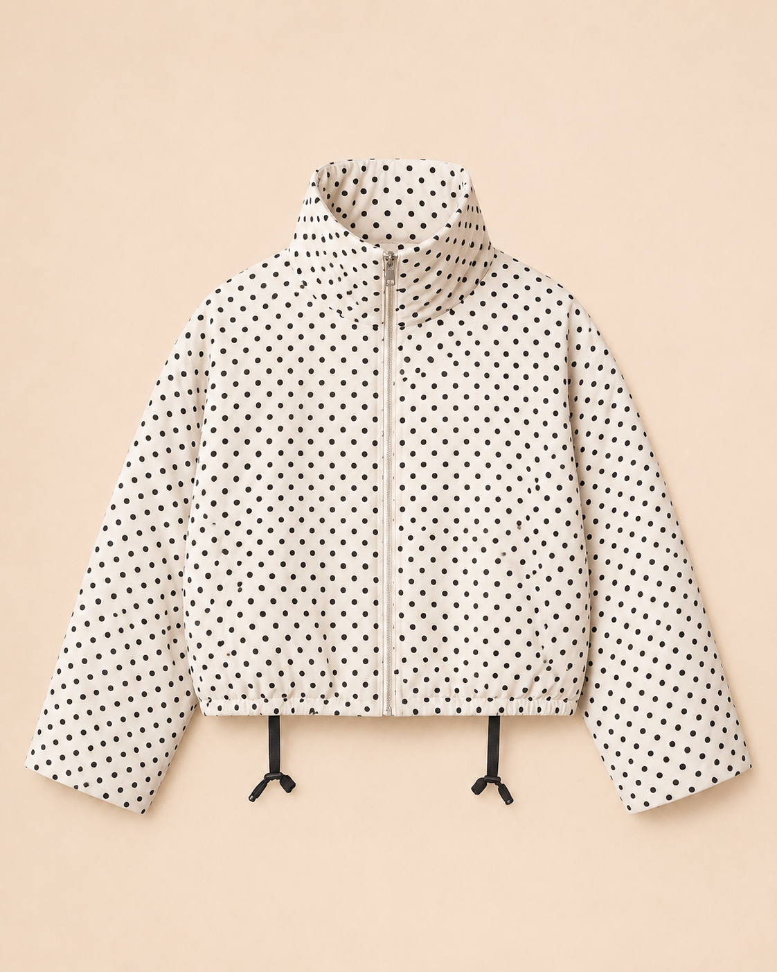 Veste Louane — Matelassée Pois Noir & Ivoire