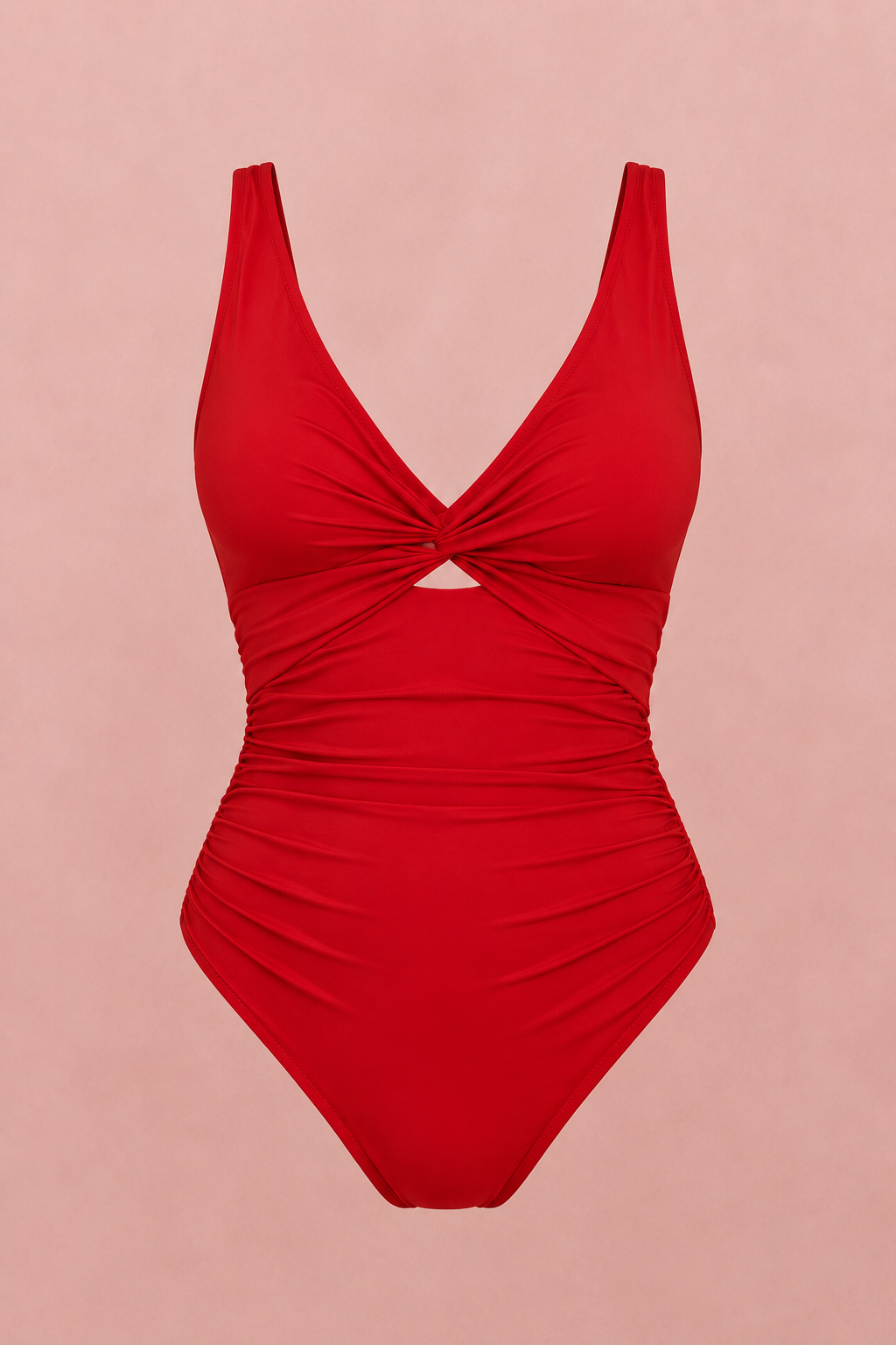 Maillot Alba — Rouge Intense & Drapé Sculptant