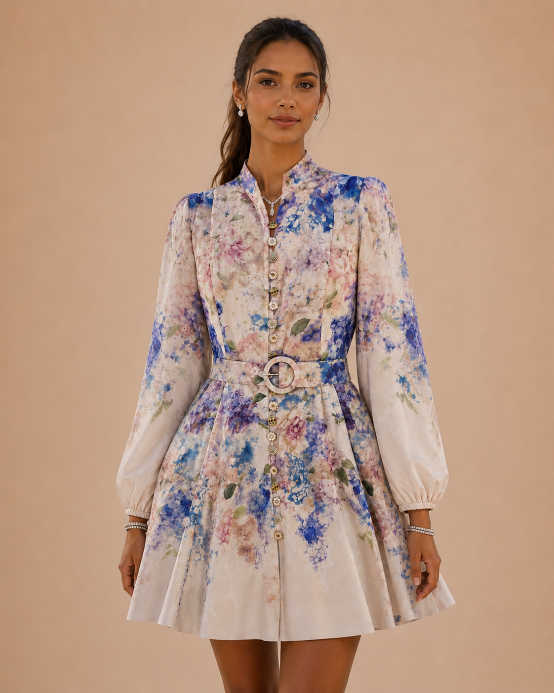 Robe Amélia — Jardin d’Hortensias Ivoire